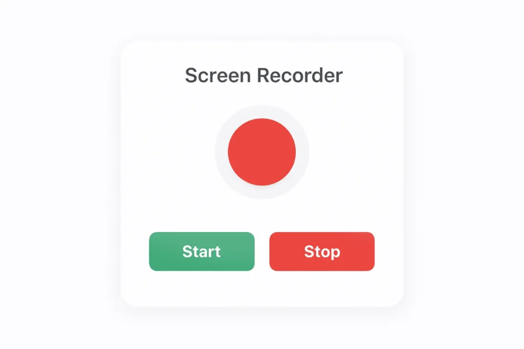 Screen recorder web application mockup design
