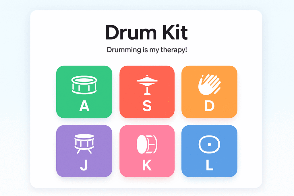 drum set player web application